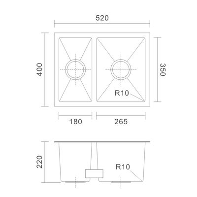 33 Farmhouse Undermount Stainless Steel Kitchen Sink 52x40
