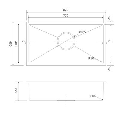 Gold Brushed Coloured Stainless Steel Sink 32 1/4"  Undermount Kitchen Sink 82x45