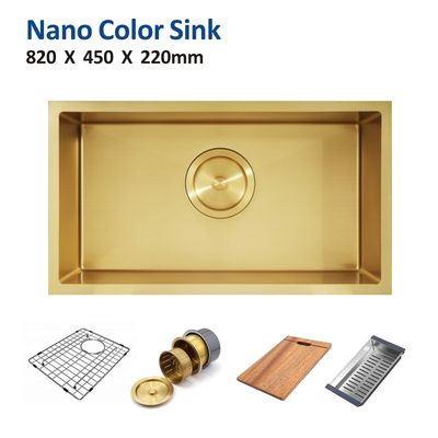 Gold Brushed Coloured Stainless Steel Sink 32 1/4"  Undermount Kitchen Sink 82x45