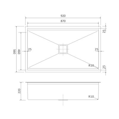 Single Bowl Copper Workstation Sink 36' Undermount Drop In 92x56