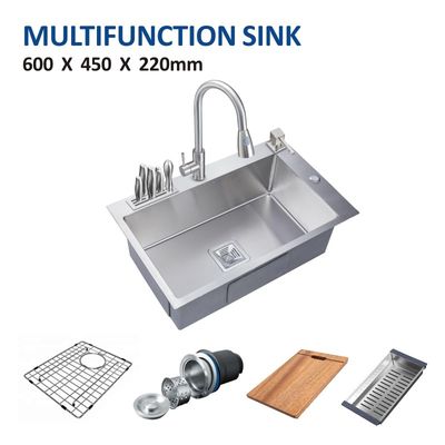 24' 16 Gauge Top Mount Single Bowl Kitchen Sink 60x45