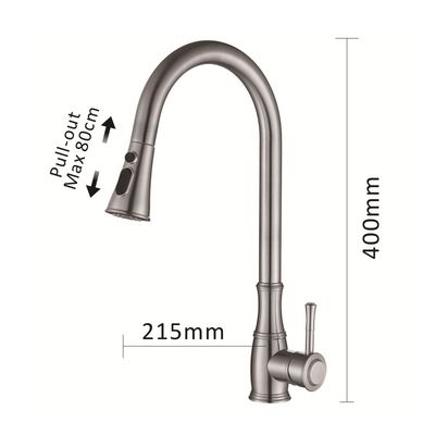 MixerDeck Mounted Kitchen Mixer Spray Taps  ,  Pull Out High Arc Kitchen Faucet
