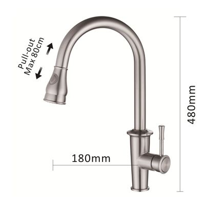 35mm Ceramic Stainless Steel Kitchen Faucet Cartridge Pull Down Kitchen Tap Mixer