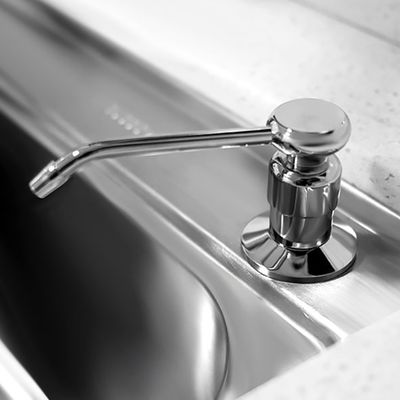 350ml Built In Soap Dispenser Kitchen Sink PE Plastic Bottle Copper Indenter Pe Straw