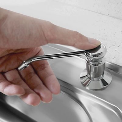 350ml Built In Soap Dispenser Kitchen Sink PE Plastic Bottle Copper Indenter Pe Straw