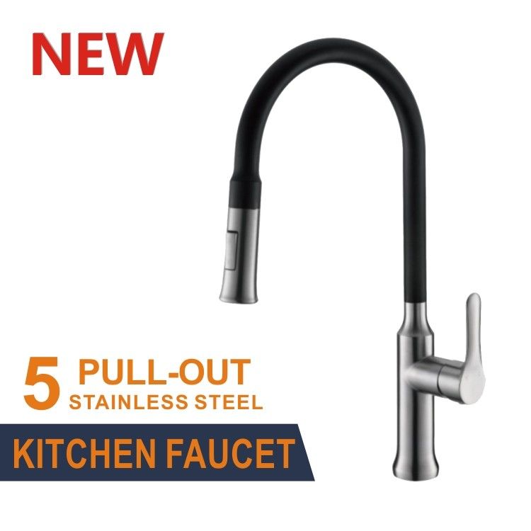 1.5MPa 35mm Ceramic Cartridge High Arc Pull Out Spray Spring Kitchen Tap Faucet